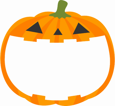 ハロウィンかぼちゃランタンのフレーム枠イラスト